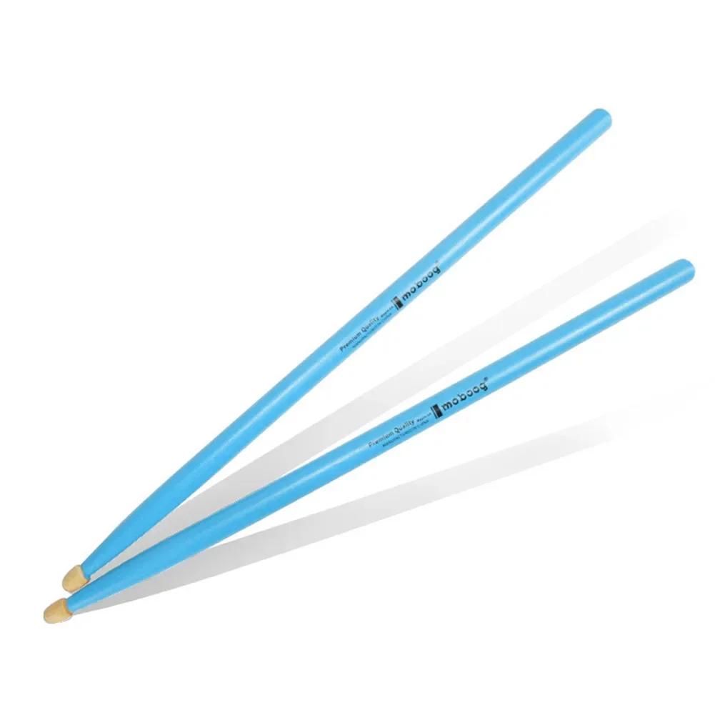 1 par de baquetas ponta oval vermelho/preto/azul/amarelo/verde/laranja/branco/roxo/rosa acessórios de instrumentos musicais de madeira de bordo - Image 1