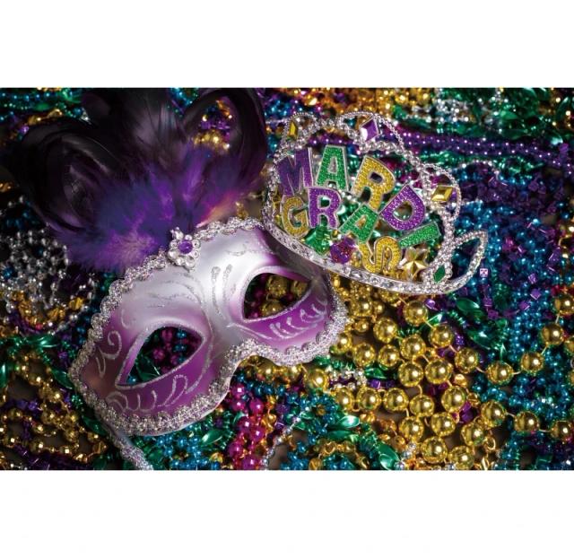 Fundo Fotográfico de Carnaval com Máscaras Douradas para Aniversários e Festas de Dança