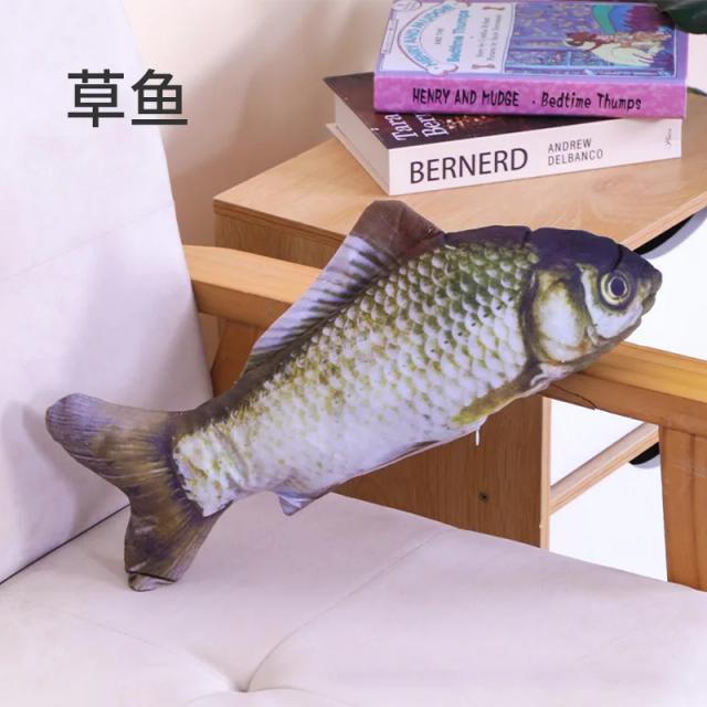 Brinquedo Interativo de Pelúcia para Gatos - Travesseiro de Treinamento em Forma de Peixe, 20cm