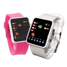 Relógios eletrônicos digitais esportivos para homens, LED binário, Fashion Dot, Silicone, Casal - Image 6
