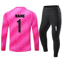 Uniforme de goleiro de futebol para homens e crianças, manga comprida, esponja protetora, camisa e calças de futebol, 2023 - Image 2