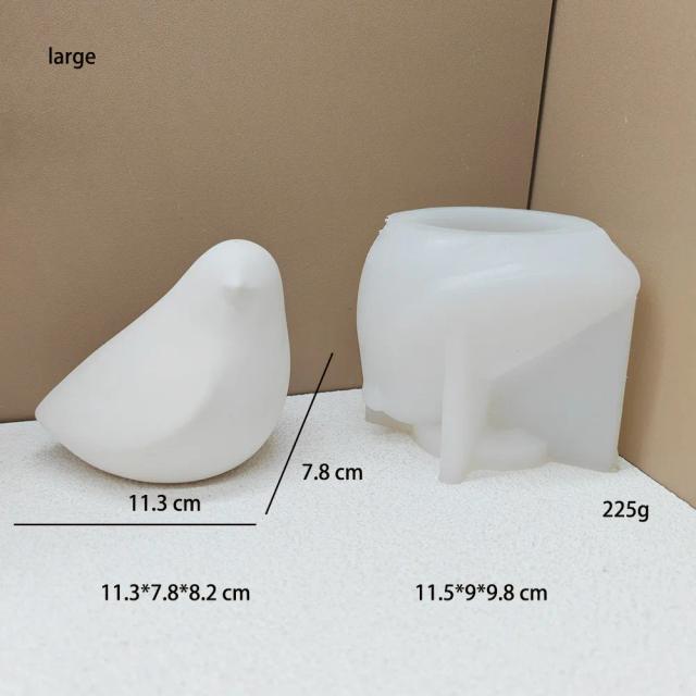 Molde de Silicone para Vela Aromática em Forma de Pássaro com Gesso Concreto Simples