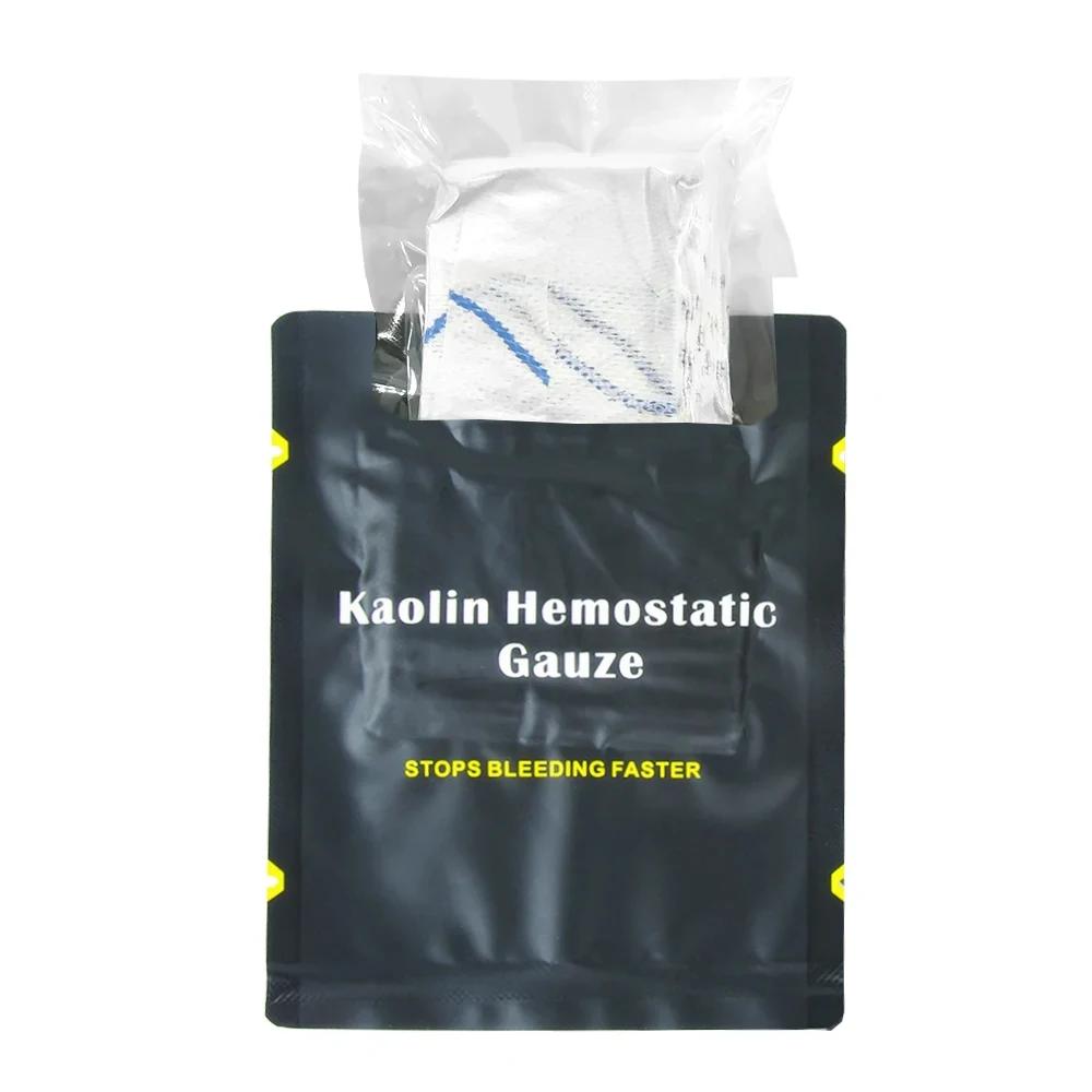 Gaze de caulim hemostática combate trauma de emergência z-fold solúvel para ifak tático kit de primeiros socorros curativo edc kit de primeiros socorros - Image 1