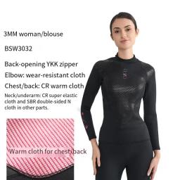 Terno de mergulho em neoprene para homens e mulheres, roupa de surf, snorkeling completo, roupa de mergulho, secagem rápida, 3mm - Image 5