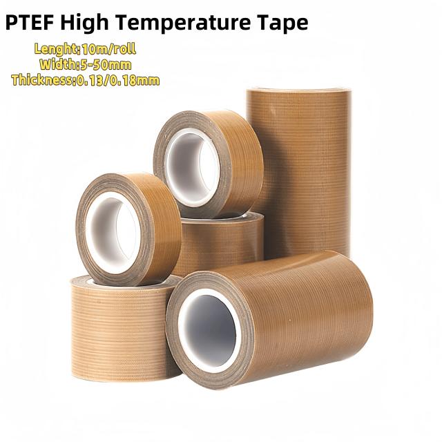 Fita Adesiva de PTFE Resistente a Altas Temperaturas para Vedação - Largura de 5 a 50mm e Espessura de 0.13mm a 0.18mm