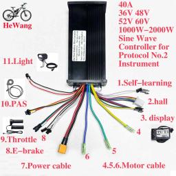 36v 48v 52v 60v 40a 2000w e-bike motor sem escova controlador de onda senoidal com display lcd colorido s866 para e-mountain bike scooter - Image 5