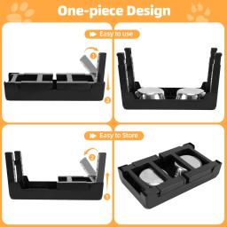 Alimentador elevado do cão com aço inoxidável duplo, suporte levantado ajustável, tigelas de comida e água para cães pequenos, médios e grandes - Image 6