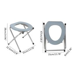 28ed portátil assento do toalete de aço inoxidável commode cadeira dobrável resistente para idosos mulher grávida removível prejudicado - Image 6