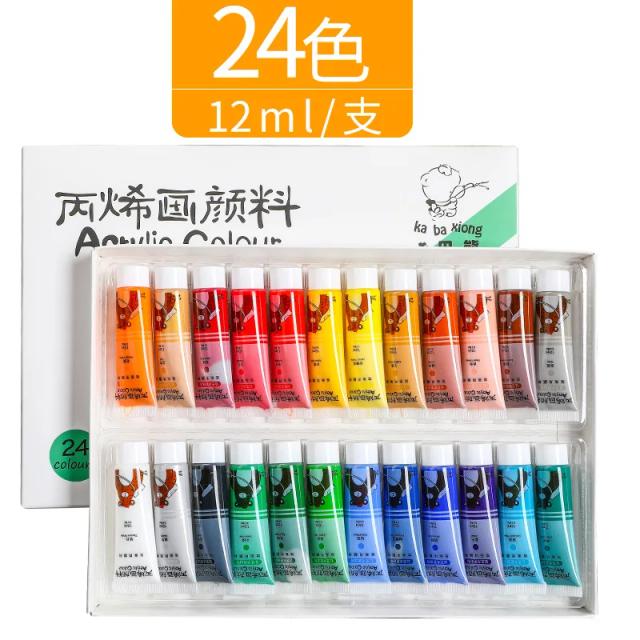 Conjunto Completo de Tinta Acrílica Impermeável para Pintura de Parede com 12 a 36 Cores para Artesanato e DIY
