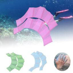 1 Par De Silicone Natação Mão Nadadeiras Nadar Treinamento Dedo Luvas Barbatanas Webbed Paddle - Image 2