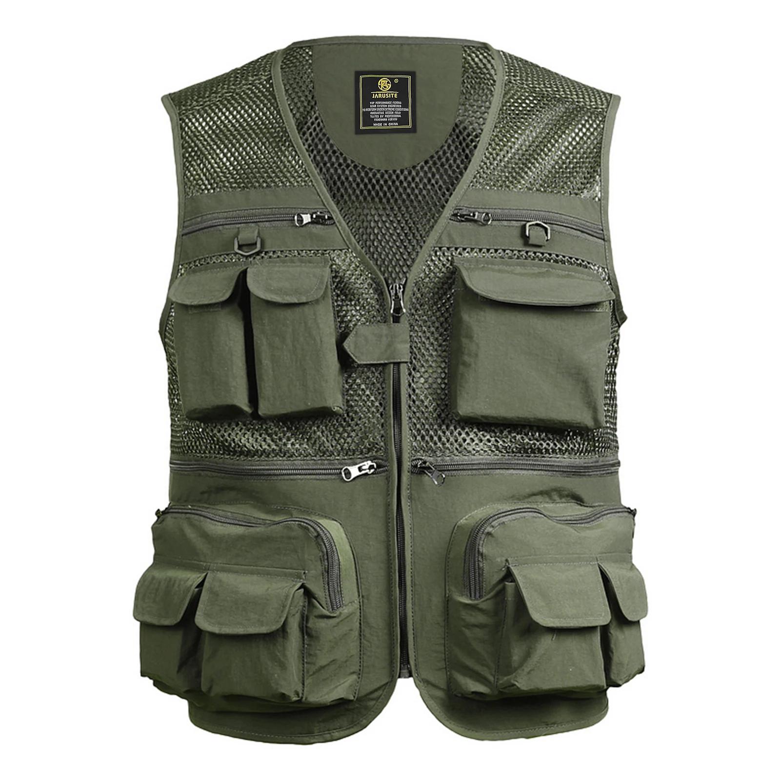 Colete de pesca respirável colete de malha de viagem de pesca com bolsos com zíper colete de trabalho de verão para atividades ao ar livre - Image 1