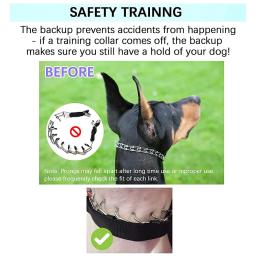Dog Training Pinch Collar com Comfort Dica e Quick Release Buckle, Tampa de Nylon, Dog Prong, Todos os Tamanhos Cães, No Pull - Image 4