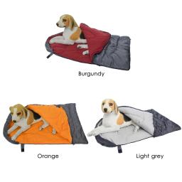 Saco de dormir de lã para cães Cama quente para cães Almofada de canil impermeável para cães Zipper lavável Caminhada de acampamento ao ar livre Inverno - Image 5