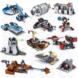 Blocos de construção DIY com arma Lightsaber para crianças, filme soldados, aeronaves artesanais, brinquedos criativos, 2023 novo - Image 1