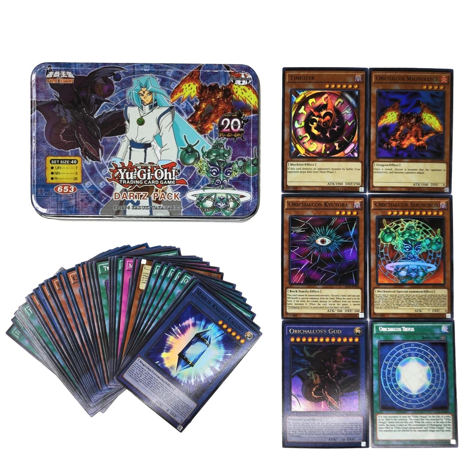 Yu Gi Oh Cartões da Coleção do Jogo com Lata Holográfica do TCG Inglês, Dragão Branco Dourado, Deck com TCG - Image 1