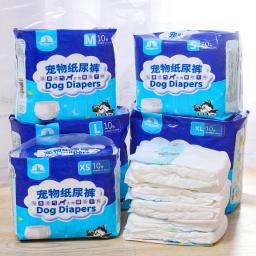 Fralda descartável para cães à prova de vazamento, absorção ultra-fisiológica masculina, calças pet, calções respiratórios para cachorros, 10pcs - Image 4