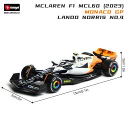 Bburago 1: 43 McLaren 2024 MCL38 Miami GP Fórmula de brinquedo modelo de carro de liga de corrida - Image 4