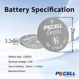 Pkcell-40 peças de baterias de lítio, kit com botões cr2032, br2032, dl2032, ecr2032, moeda, para relógio, controle remoto - Image 2