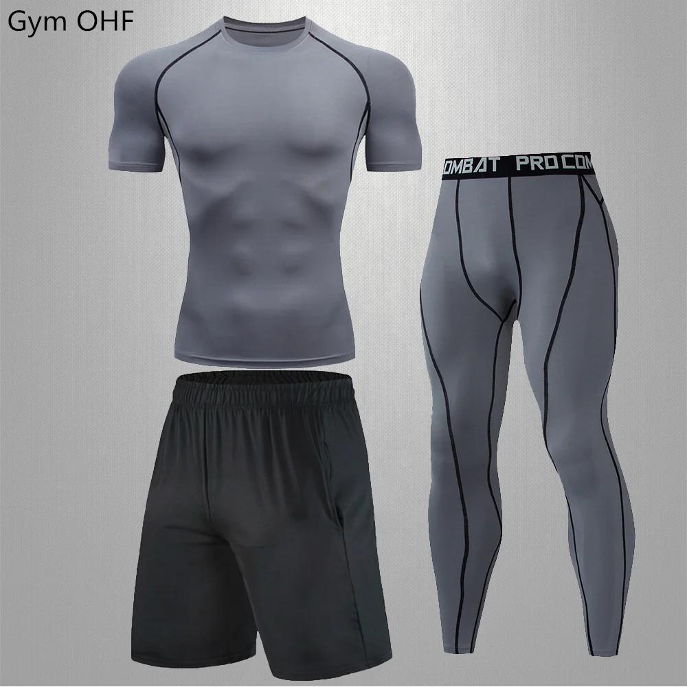 roupas masculinas conjuntos masculinos kimono jiu jitsu rashguard Homens correndo esporte camiseta roupas esportivas secagem rápida masculino ginásio fitness jogging treinamento yoga leggings treino masculino terno - Image 1