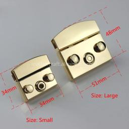 Retangular Metal Press Push Lock, Primavera Lock Snap, Fechos decorativos Fecho, Acessório de Hardware DIY, Saco Pasta Encerramento, Artesanato de couro - Image 4