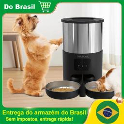 Newpet Alimentador Automático para Gatos de 5L Alimentador Inteligente para Gatos e Cães de Pequeno Porte com Microfone Registrador de Tempo Alimentador Quantitativo - Image 1