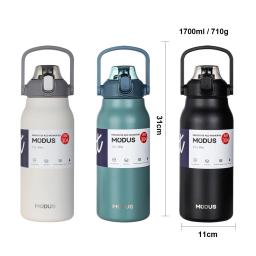 Garrafa Térmica de Aço Inoxidável De Grande Capacidade Com Palha Copo Térmica Fria e Quente Vácuo - Image 2