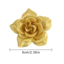 10/20/30pcs Prata & dourado Artificial Rose Seda Flor Cabeças Flores Decorativas Para O Casamento Home Party Decor Mini DIY Fake Flower - Image 6