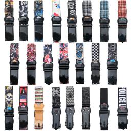 Correia de guitarra elétrica acústica baixo impressão colorida ajustável poliéster volta cinta plugável plectrum guitarra acessórios - Image 1