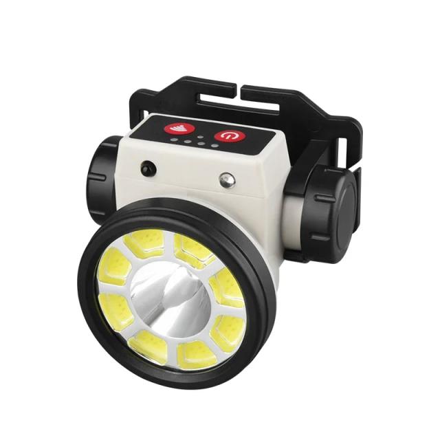 Farol de Pesca Recarregável com Alta Potência, Lanternas de Feixe Alto e Baixo e Função de Detecção