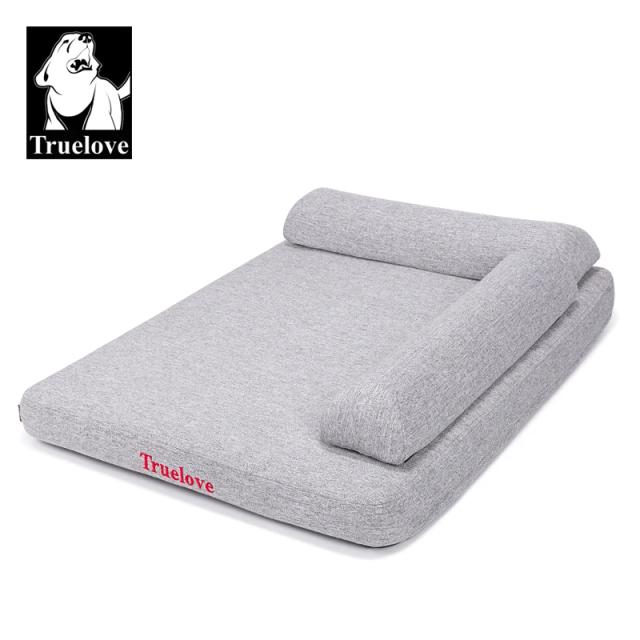 Cama Truelove para Animais de Estimação com Travesseiro em Espuma Viscoelástica, Confortável, Durável e Lavável, Ideal para Gatos e Cães, Fabricada em 100% Linho