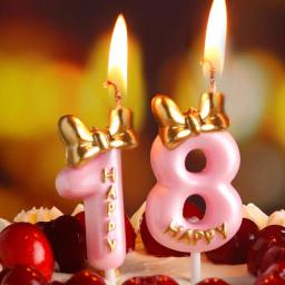 Velas de bolo de aniversário para crianças e adultos, vela coroa, rosa e branco, decoração de festa de casamento, 0-9, fofa, 1pc - Image 2