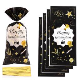 50 pçs sacos de presente classe de 2024 temporada de formatura decorações de festa suprimentos de formatura doces biscoito cozimento embrulho de presente saco de favor - Image 4