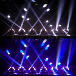 Cabeça dupla LED Beam e Strobe e Laser, 3in 1 cabeça móvel, vermelho dourado brilhante e verde, efeito estrela do laser, 140W, 8x12W, RGBW, 8x5W - Image 4