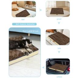 Memória espuma Pet Bed com removível lavável Faux Fur Cover, cama do cão impermeável para Crate, Anti-Slip Bottom, ortopédico - Image 5