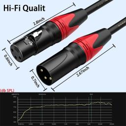 XLR macho para cabo XLR fêmea para gravação profissional, linha de extensão, balanceado XLR Mixer, alto-falante amplificador, linha de microfone ao vivo - Image 2