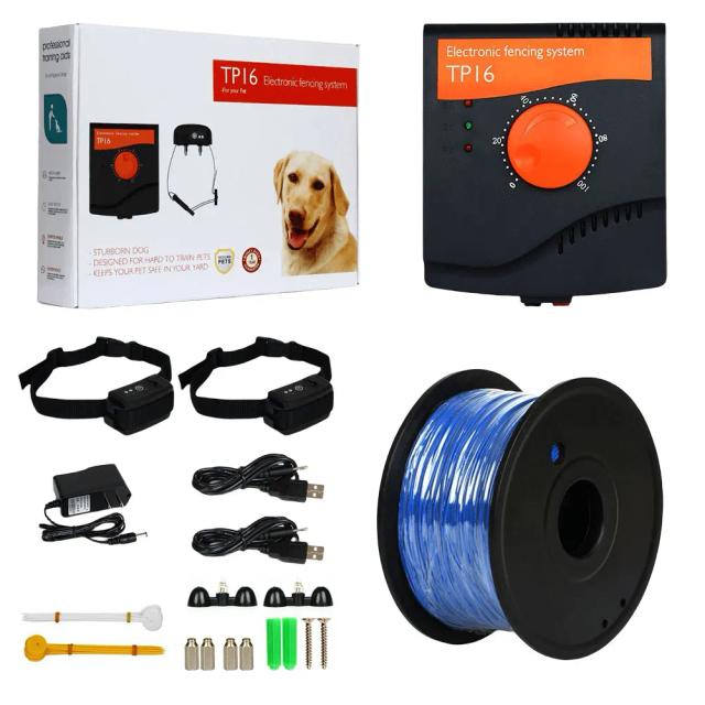 Cerca Eletrônica para Cães com Colar de Treinamento Impermeável e Instalação Fácil em Solo Frontal - Pet Shop