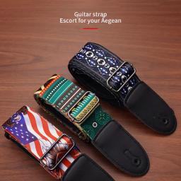 Correias de estilo étnico, Correias impressas em poliéster, Correias de guitarra acústica mais largas, 1pc - Image 2