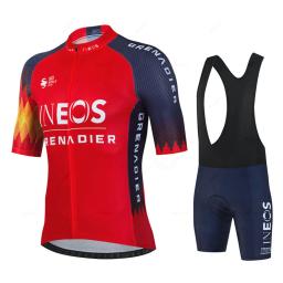 Ineos 2025 homens manga curta conjunto camisa de ciclismo verão roupas mtb maillot ropa ciclismo roupas esportivas azul terno - Image 6