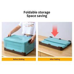 Caixa de armazenamento plástica dobrável, armário da grande capacidade, roupa, petiscos, livros, sapatas, casa, carro, 1PC - Image 4
