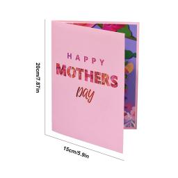 Feliz Dia das Mães 3D Pop Up Cartão, Cartão Presente Criativo, Fontes do partido - Image 6