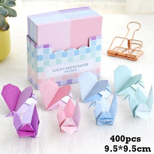 Papel Origami Colorido Quadriculado para Artesanato - 400 Peças de Papel Dobrado para Scrapbooking e Decoração Infantil