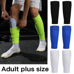 Um conjunto de elasticidade caneleiras de futebol adultos crianças esportes perna guarda capa bezerro manga almofadas proteção engrenagem chutando bola - Image 3