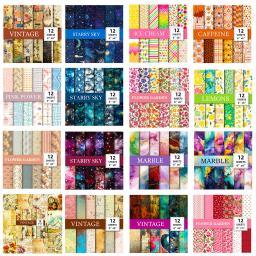 Scrapbooking Paper Pad, Christmas Journal Planner, Cartão Cardstock Backgrounds, DIY Art Craft Decoração, 15x15cm, 12 folhas - Image 1