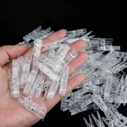 Mini Clipes De Plástico Transparente, Primavera Pendurado Clip Pegs, DIY Decoração De Parede Grampos, Casamento, Festa De Aniversário, 50 Pcs, 100Pcs - Image 1