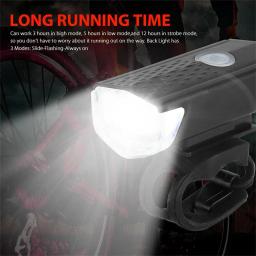 Luzes da bicicleta usb led recarregável conjunto mtb bicicleta de estrada frente faróis traseiros lâmpada ciclismo acessórios - Image 2