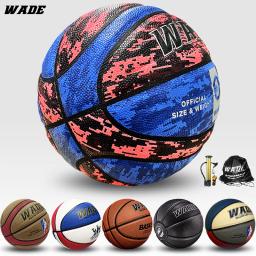 WADE PU Moisture Absorbing Basketball para homens, bola de couro com bomba, interior e exterior, escola para adultos, 7 #, original - Image 1