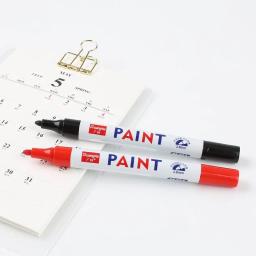 Impermeável permanente pintura canetas, marcadores brancos, 12 cores, óleo à base, ponta média, marcador de metal, rocha, madeira, tecido, canecas, 1 pc, 2pcs - Image 5
