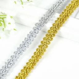 5m laço guarnição fita ouro prata centipede trançado laço curva tecido de renda diy artesanato costura acessórios decoração do casamento 8/10mm - Image 4