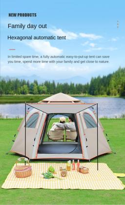 Tenda Dome automática para acampar, fácil configuração, impermeável, família, caminhadas, mochila, ao ar livre, pop-up, 3, 4, 5, 8 pessoa - Image 5