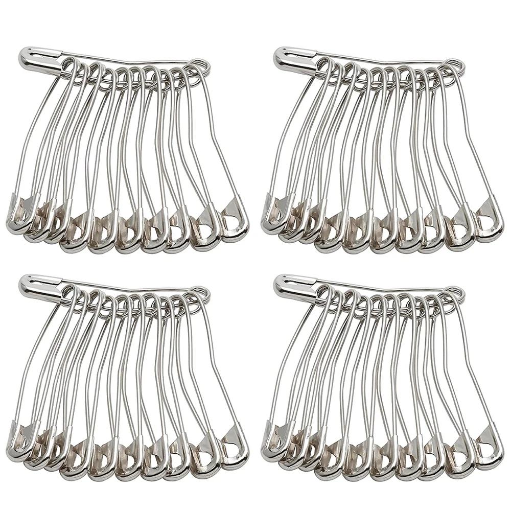 50Pcs Pinos de Níquel-Banhado Pinos de Aço De Segurança Curvo Costura Crafting Suprimentos 3 Tamanhos Prata Bent Alfinetes De Segurança para Quilting Tricô - Image 1